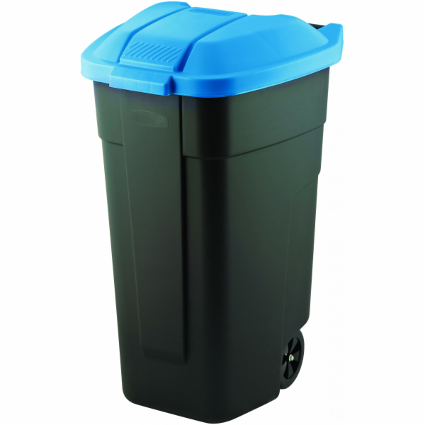 CURVER WASTE BIN BLACK 110L /LID BLUE