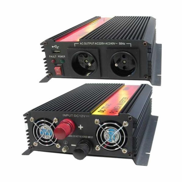 Měnič napětí Carspa CAR1.6KU-24 24V/230V+USB 1600W, modif...