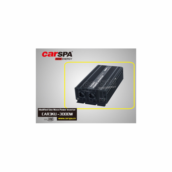 Měnič napětí Carspa CAR3KU-24 24V/230V+USB 3000W, modifik...