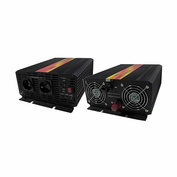Napěťový měnič Carspa CAR2KU-122 12V/230V+USB 2000W, modi...