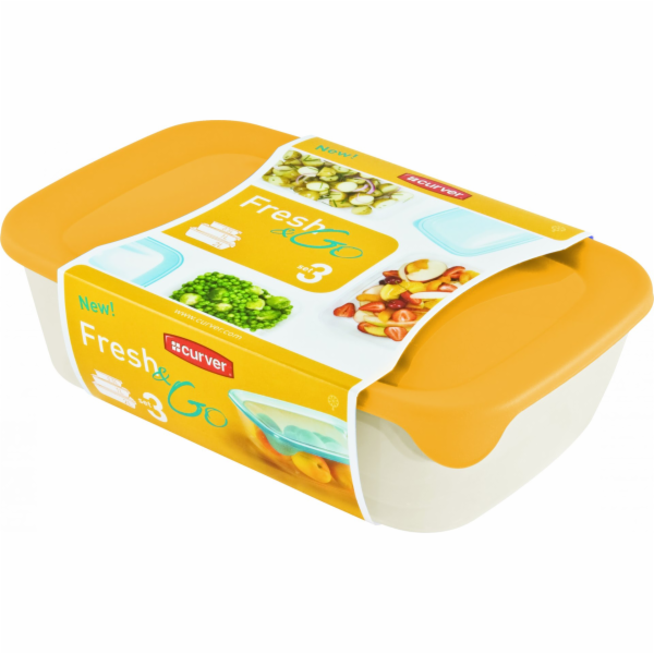CURVER Fresh&Go Set dóz Žlutá/transparentní 2l 1l 0,5l
