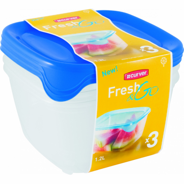 CURVER Fresh&Go Set dóz Modrá/transparentní 3x1.2l