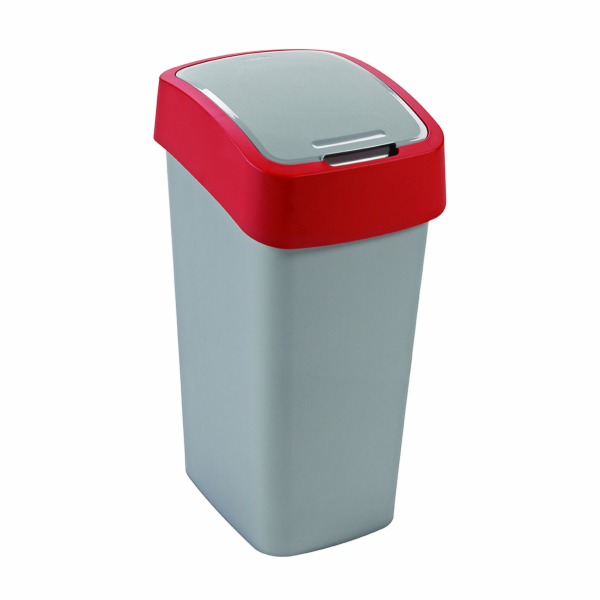 CURVER Flip Bin Odpadkový koš Stříbrná/červená 45l