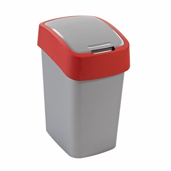 CURVER Flip Bin Odpadkový koš Stříbrná/červená 25l