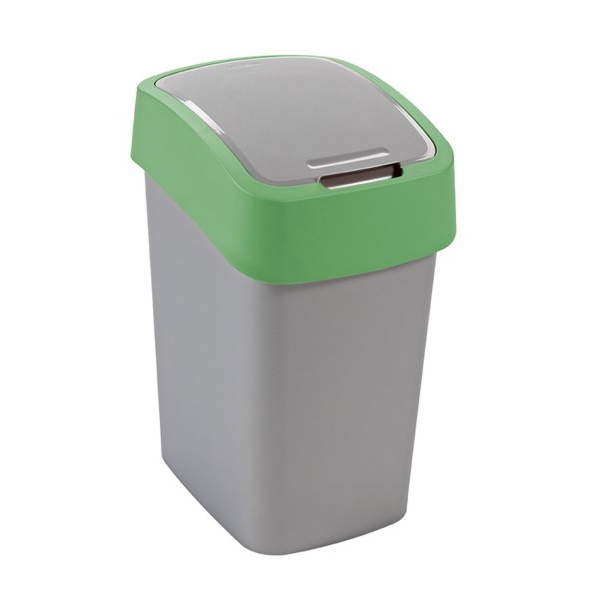 CURVER Flip Bin Odpadkový koš Stříbrná/zelená 25l