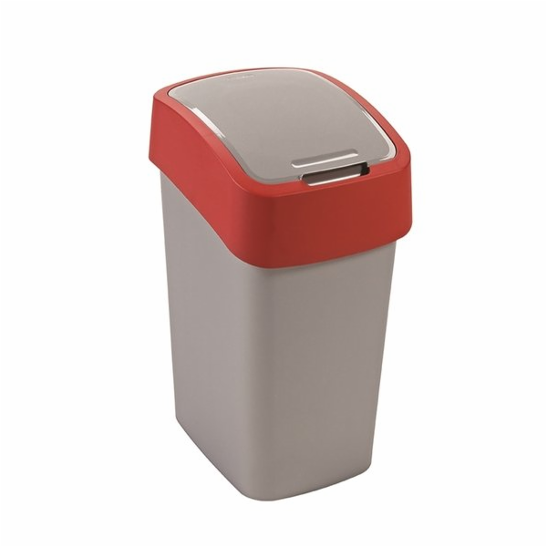 CURVER Flip Bin Odpadkový koš Stříbrná/červená 9l