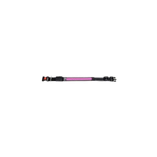 Flamingo LED nylonový obojek růžový s USB nabíjením 48cm