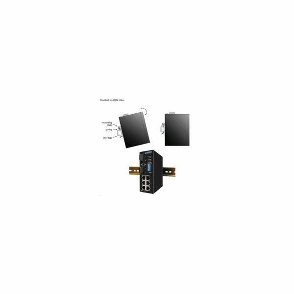 Planet switch ISW-621T, průmysl.verze 4x10/100+2x100BaseF...