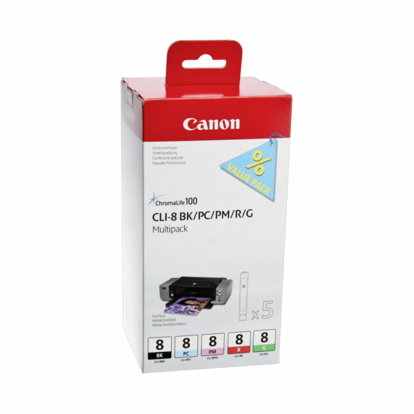 Canon CLI Value Pack 8 Multipack - 13 ml - černá, azurová...
