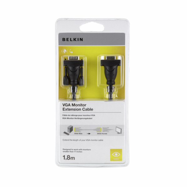 Belkin kabel VGA prodlužovací pro monitory, 1,8m