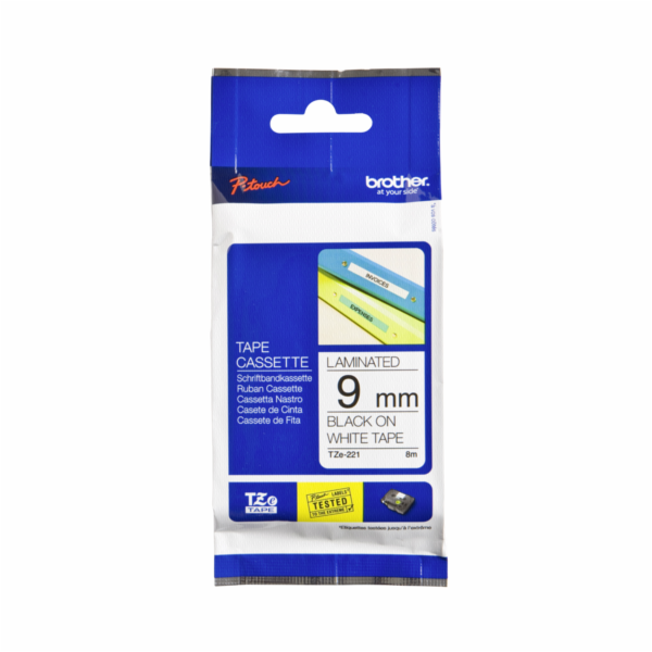 BROTHER TZE221 - kazeta TZ šířky 9mm, laminovaná TZE-221,...