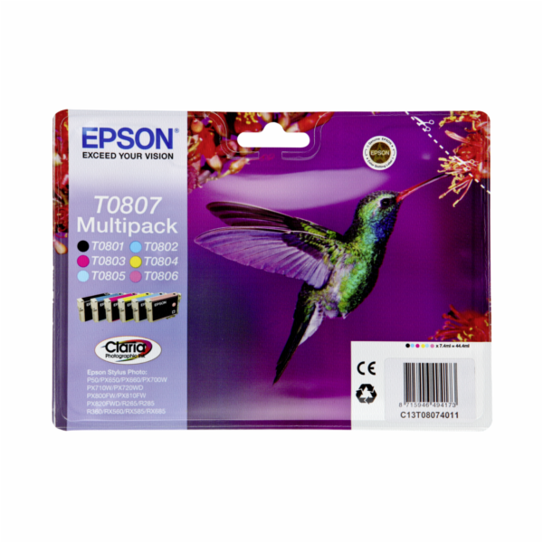 Epson T0807 Multipack - 6-balení - 44.4 ml - černá, žlutá...