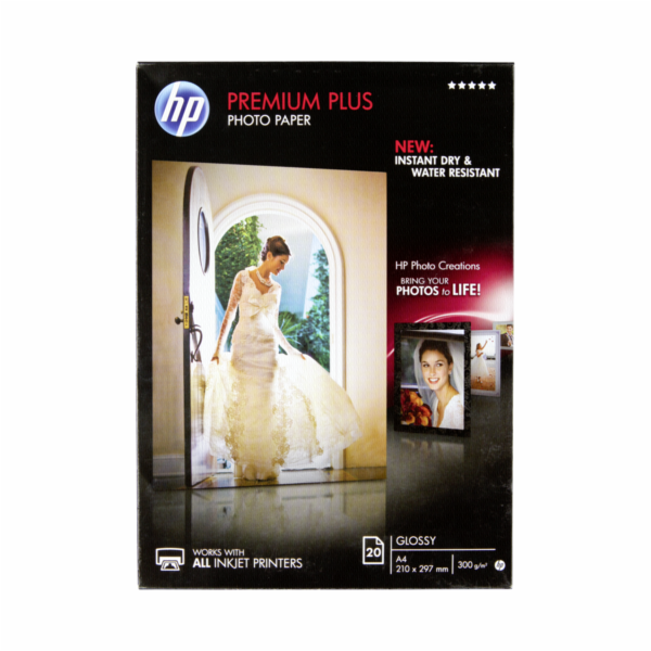 HP Premium Plus Photo Paper A 4 Glossy white, 20 Sheet, 3...