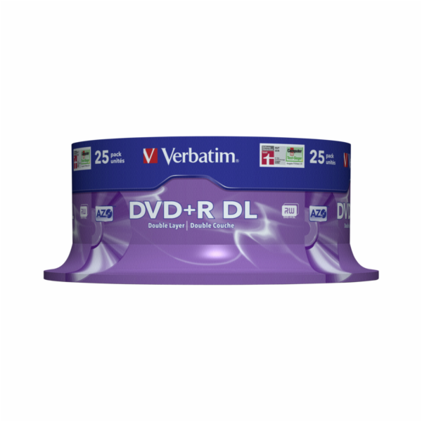 1x25 Verbatim DVD+R Double Layer 8x Speed, 8,5GB matny st...