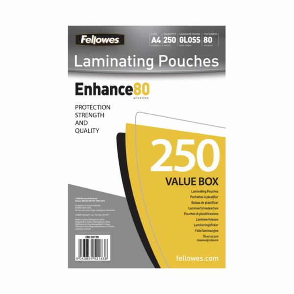 Fellowes Lamin. folie A4 80 mic leskly - 250 kusu