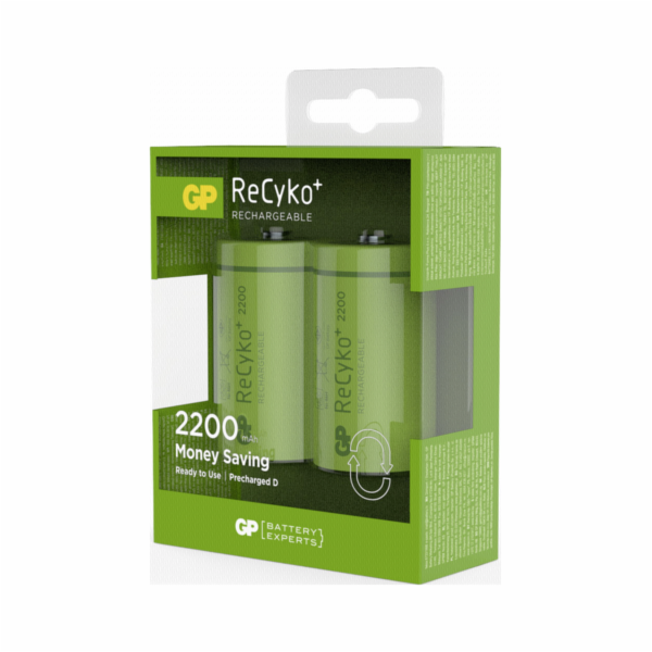 1x2 GP ReCyko+ NiMH aku D Mono 2200 mAH, ready to use