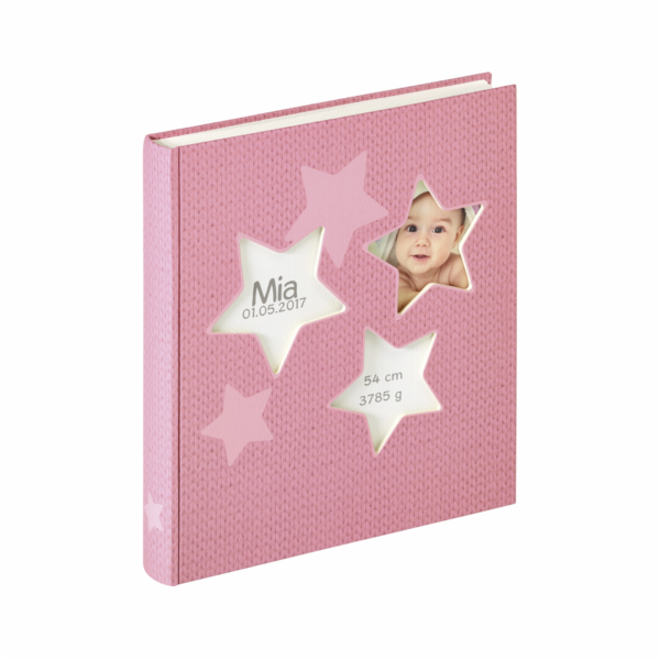 Walther Estrella ruzovy 28x30,5 50 bílých stran Babyalbum...