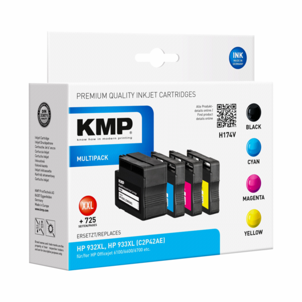 KMP H174V Multipack BK/C/M/Y komp. s HP C2P42AE 932/933 XL
