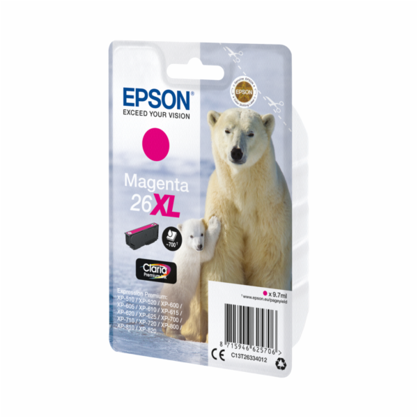 Epson 26XL - 8.7 ml - XL - purpurová - originální - blist...