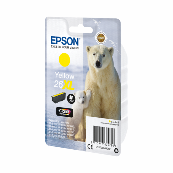 EPSON ink bar Singlepack "Lední medvěd" Yellow 26XL Clari...