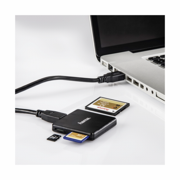 Hama USB-3.0-multictecka karet SD MicroSD CF cerna