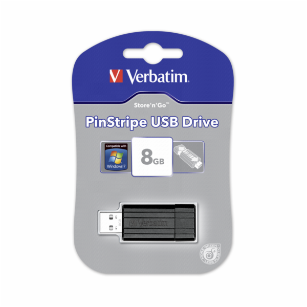 10x1 Verbatim Store n Go     8GB Pinstripe USB 2.0 black ...