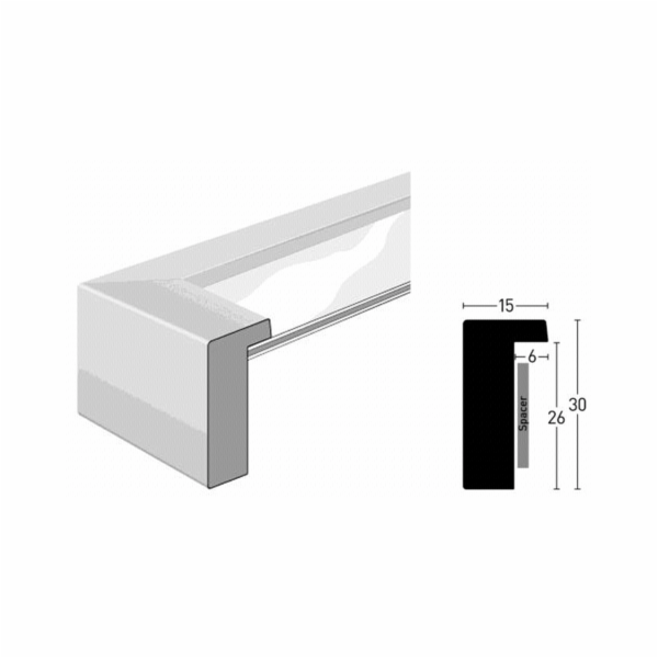Nielsen Aura cerna 24x30 drevo vc. pasparta 1122000