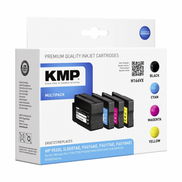KMP H166VX Multipack BK/C/M/Y kompatibilni s HP 953 XL