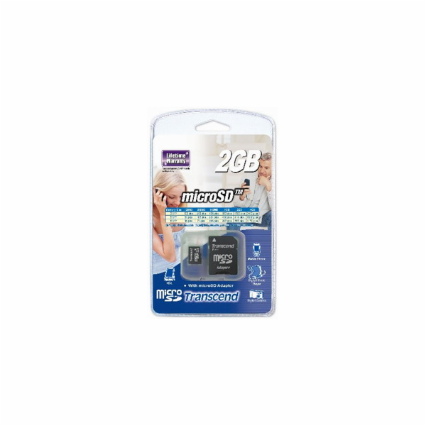 TRANSCEND MicroSD karta 2GB + adaptér