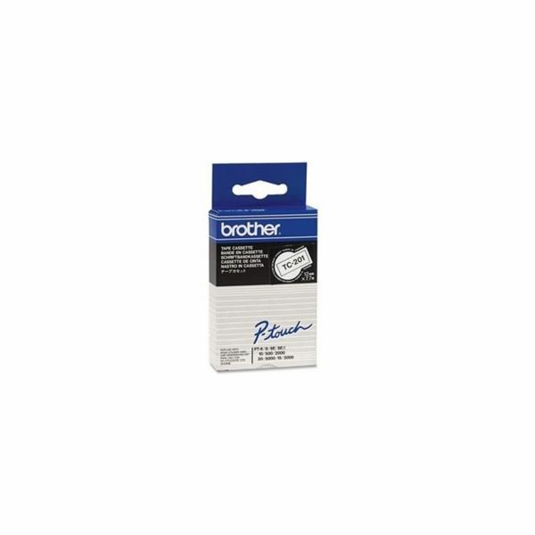 BROTHER TC201 Black On White Tape (12mm)