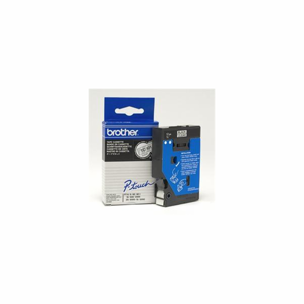 BROTHER TC101 Black On Clear Tape (12mm)