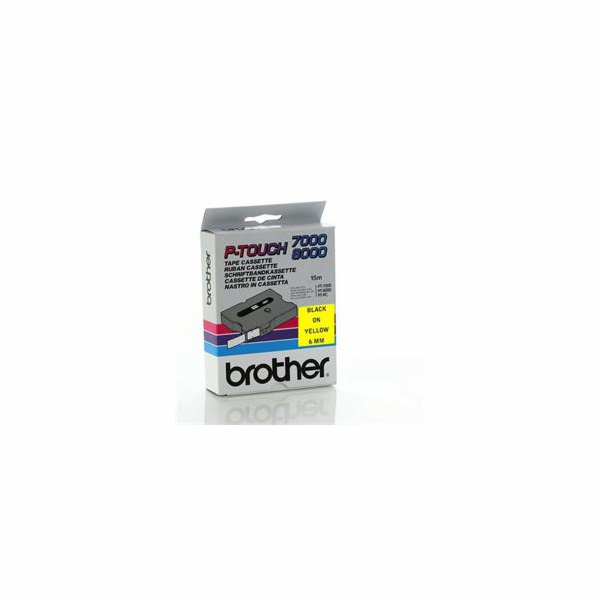 BROTHER TX611 Black On Yellow Tape (6mm)