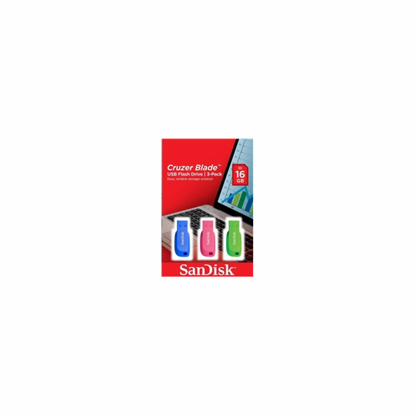 SanDisk Flash Disk 16GB Cruzer Blade (3-pack, 3x 16GB) US...