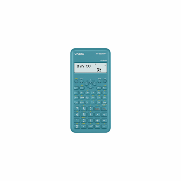 CASIO kalkulačka FX 220 PLUS 2E, modrá, školní, desetimístná