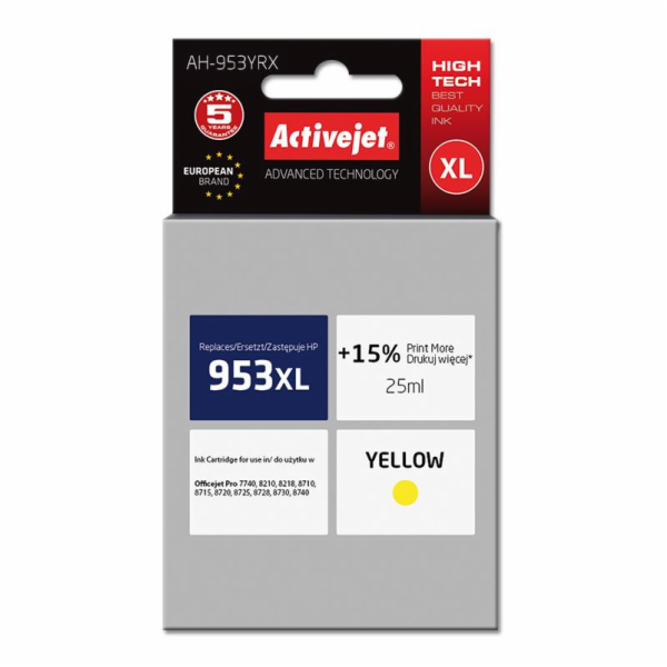 Activejet Inkoust AH-953YRX (náhradní inkoust HP 953XL F6...
