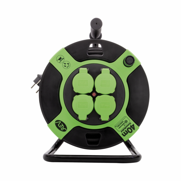 REV Cable Drum Resin 40m IP 44 4-fold black green