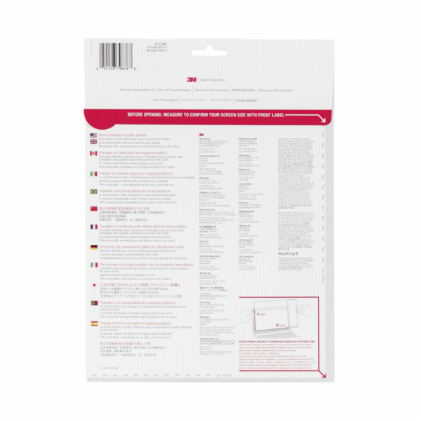 3M PF125W9 Bezpecnostni filtr cerna pro 31,8cm (12,5 ) 16:9