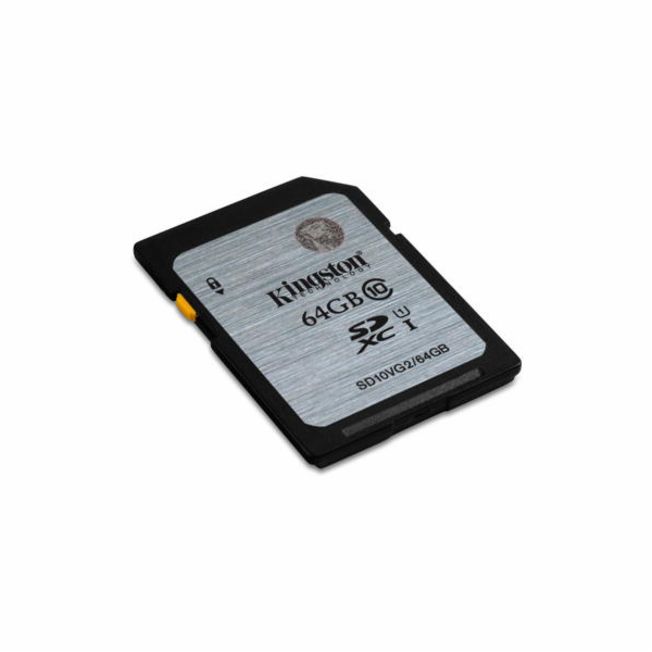 Kingston 64GB SDXC Class10 UHS-I (Read 45MB/s, Write 10MB/s)