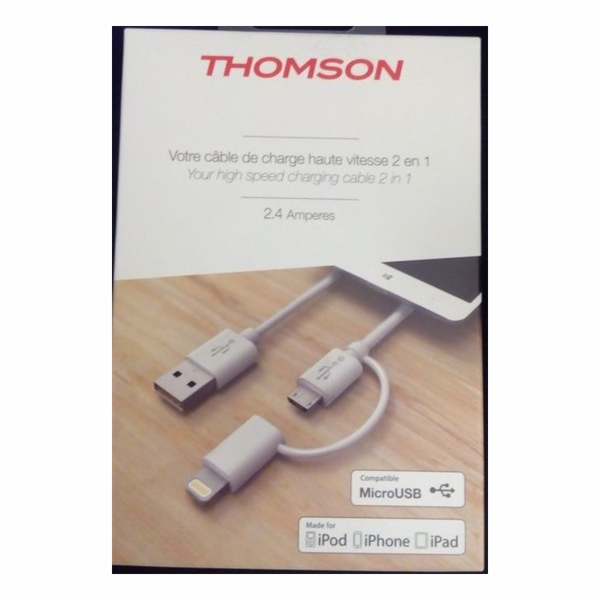 Thomson&nbsp;kab.MicroUSB+Lightning&nbsp;2.4A&nbsp;1m&nbsp;