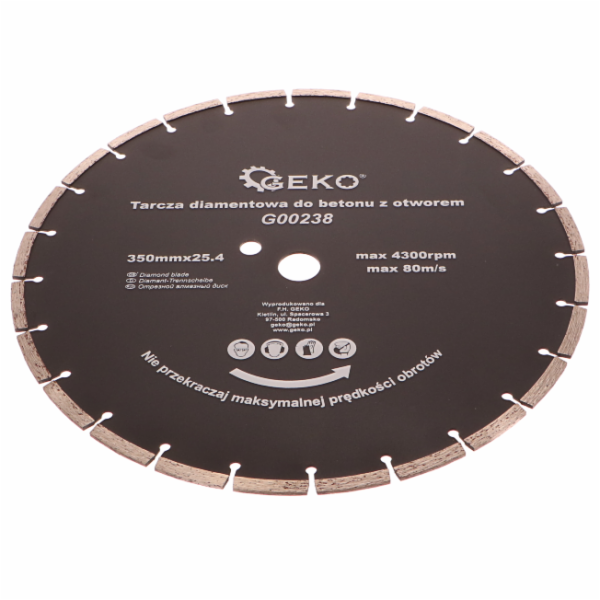 GEKO Kotouč diamantový řezný do betonu, 350x25,4 mm