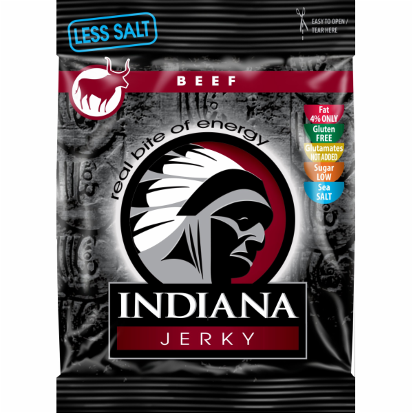INDIANA Jerky hovězí Less Salt 25g