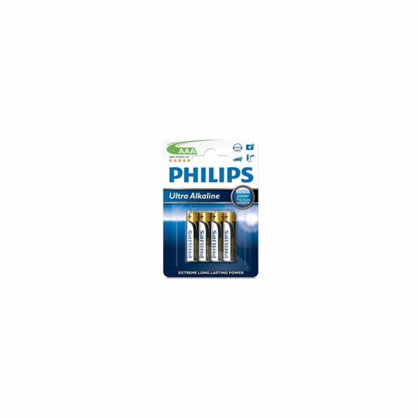 Philips baterie AAA ExtremeLife+, alkalická - 4ks