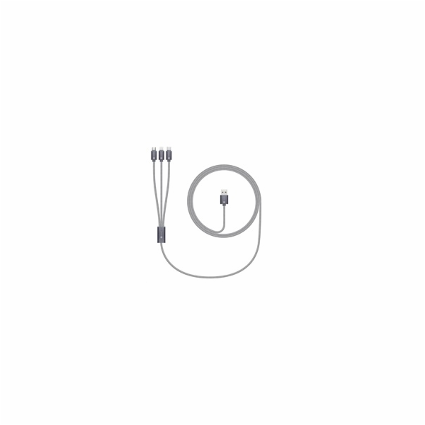 CONNECT IT Wirez 3in1 USB-C & Micro USB & Lightning, silv...