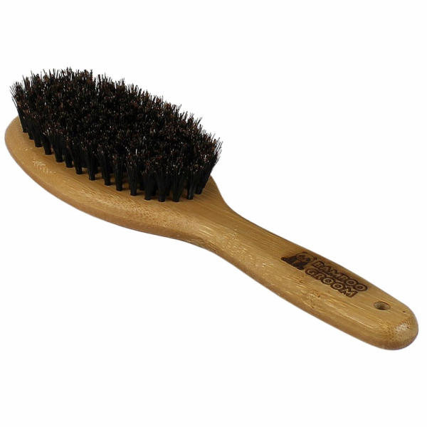 Bamboo Groom Velký oválný kartáč s přírodními medvědími š...