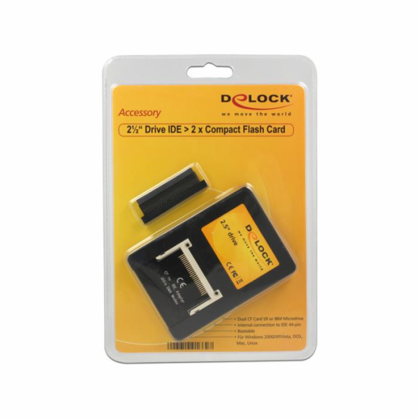 Delock adaptér 2,5" IDE na 2x CF karty