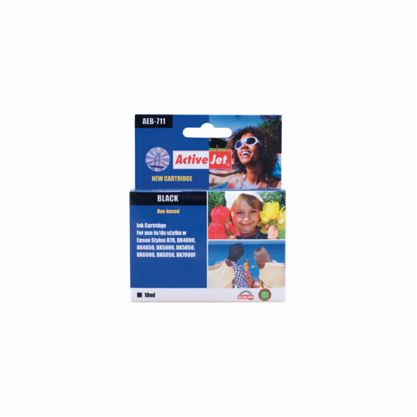 ActiveJet inkoust Epson T0711 D78/DX6000/DX6050 Black, 15...