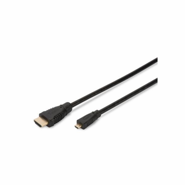 Digitus HDMI/D na HDMI/A připojovací kabel 1m, pozlacené ...