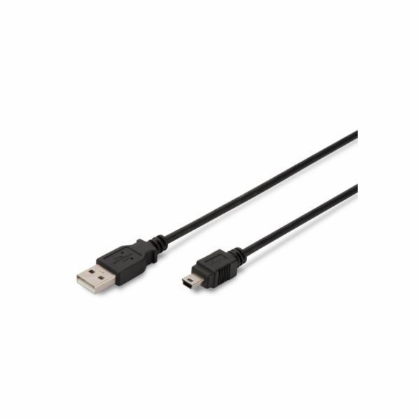 Digitus USB kabel USB A samec na B-mini 5pin samec, 2x st...