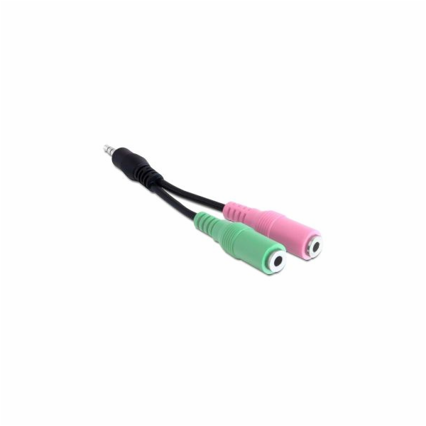 Delock adaptér stereo jack 3,5 mm samec > 2 x stereo jack...