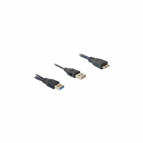 DeLOCK USB 3.2 Gen 1 Y-kabel, 2x USB-A zástrčka > Micro-U...